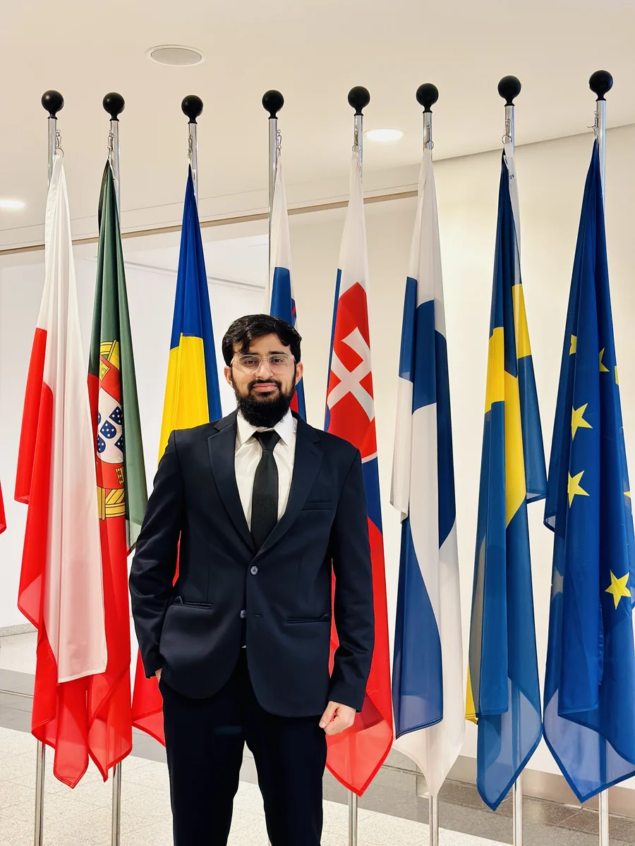 Inam Khan with European flags